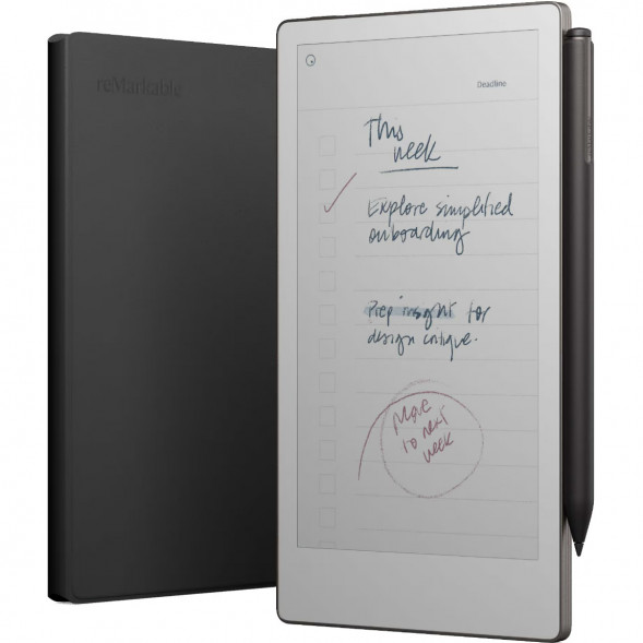 Графический планшет reMarkable Paper Pro Move + Стилус MarkerPlus + Чехол BookFolio Premium Leather, Black в Москве