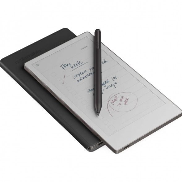 Графический планшет reMarkable Paper Pro Move + Стилус MarkerPlus + Чехол BookFolio Premium Leather, Black в Москве