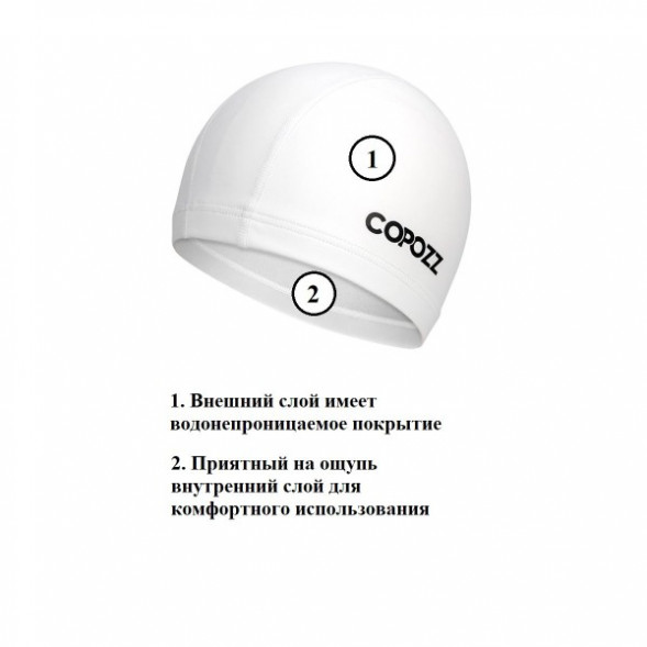 Шапочка для бассейна Copozz (белый) в Москве